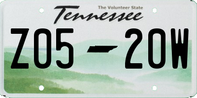 TN license plate Z0520W