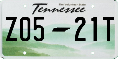 TN license plate Z0521T