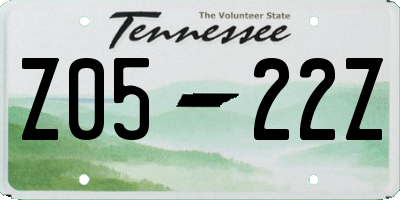 TN license plate Z0522Z