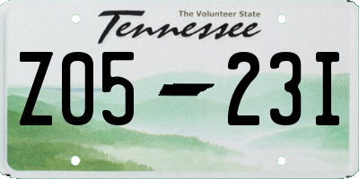 TN license plate Z0523I