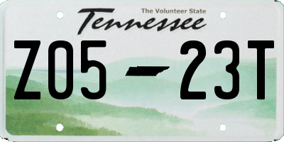 TN license plate Z0523T