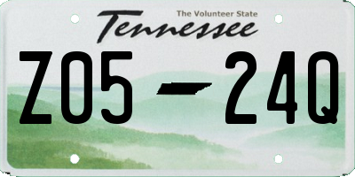 TN license plate Z0524Q