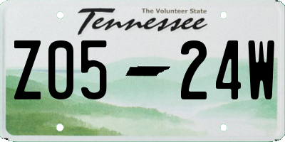 TN license plate Z0524W