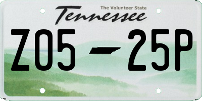 TN license plate Z0525P