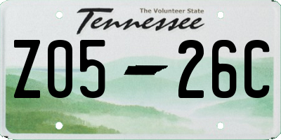 TN license plate Z0526C