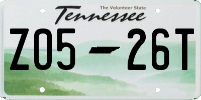 TN license plate Z0526T