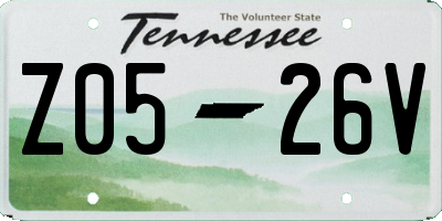 TN license plate Z0526V