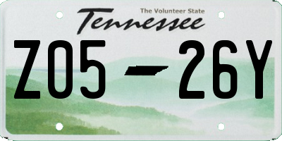 TN license plate Z0526Y