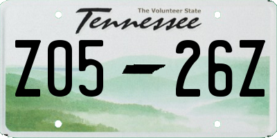 TN license plate Z0526Z