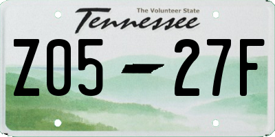 TN license plate Z0527F