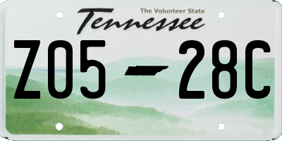TN license plate Z0528C