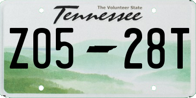 TN license plate Z0528T