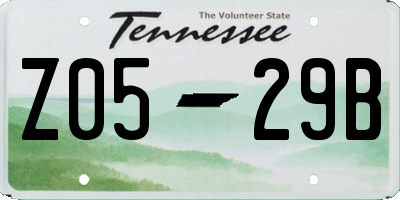 TN license plate Z0529B