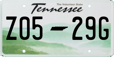 TN license plate Z0529G