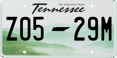 TN license plate Z0529M