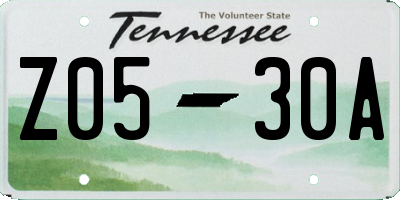 TN license plate Z0530A