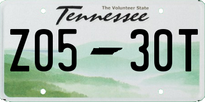 TN license plate Z0530T