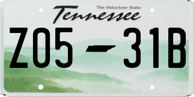 TN license plate Z0531B