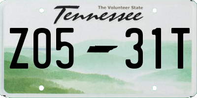 TN license plate Z0531T