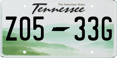 TN license plate Z0533G