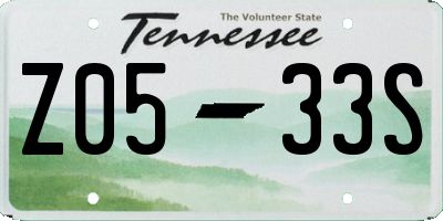 TN license plate Z0533S