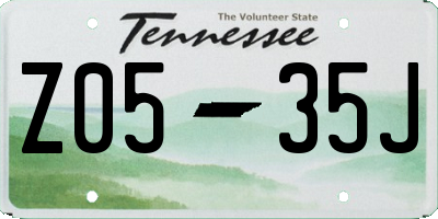 TN license plate Z0535J