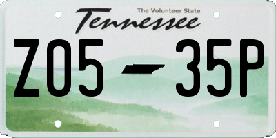 TN license plate Z0535P