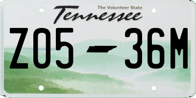 TN license plate Z0536M