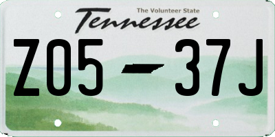 TN license plate Z0537J