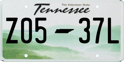 TN license plate Z0537L