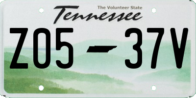 TN license plate Z0537V