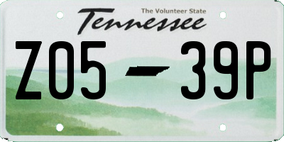 TN license plate Z0539P