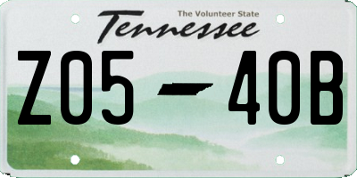 TN license plate Z0540B