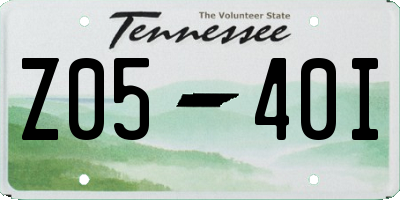 TN license plate Z0540I
