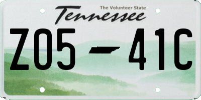 TN license plate Z0541C
