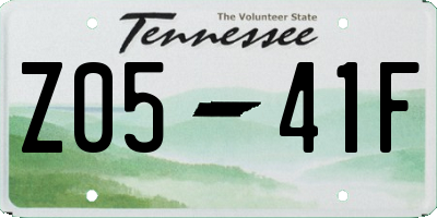 TN license plate Z0541F
