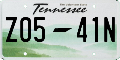 TN license plate Z0541N