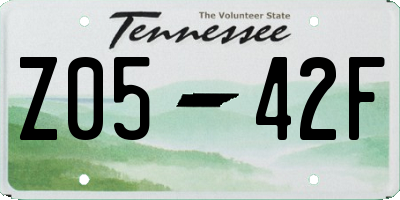 TN license plate Z0542F