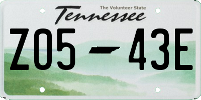TN license plate Z0543E