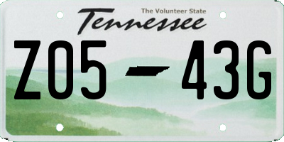 TN license plate Z0543G