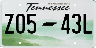 TN license plate Z0543L