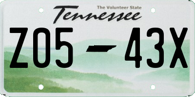 TN license plate Z0543X