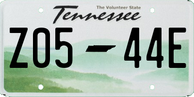 TN license plate Z0544E