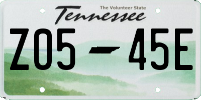 TN license plate Z0545E