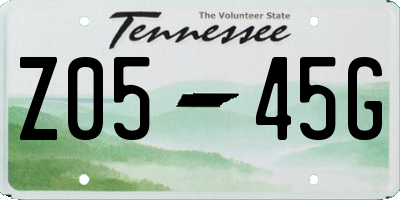 TN license plate Z0545G
