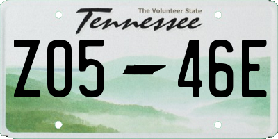 TN license plate Z0546E
