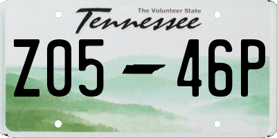 TN license plate Z0546P
