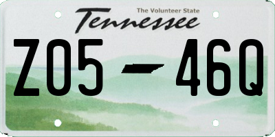 TN license plate Z0546Q