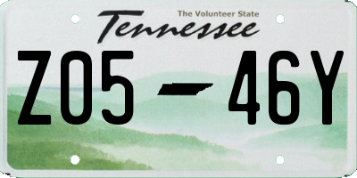 TN license plate Z0546Y