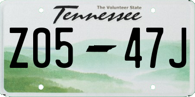 TN license plate Z0547J